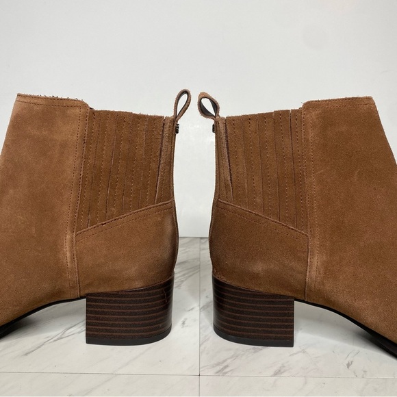 New! Sam Edelman Kaiti Brown Suede Heeled Bootie 7M - Picture 7 of 16